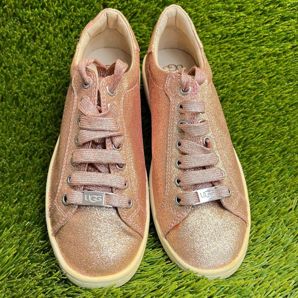 UGG Milo Glitter Womens Size 7 Pink White Athletic Walking Shoes Sneakers - Picture 5 of 10
